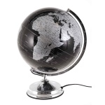 Karttapallo valolla - Ø 32 cm - musta