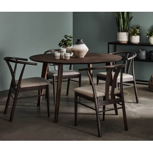 Sagene pyöreä ruokailuryhmä Jive tuoleilla - jatkettava