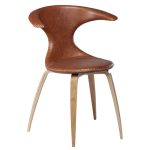 Flair tuoli - nahkaverhoillla - Tammi jalat