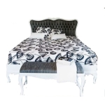 Talonpoikaisrokokoo Divaanisänky 160x200 cm verhoilulla päädyllä