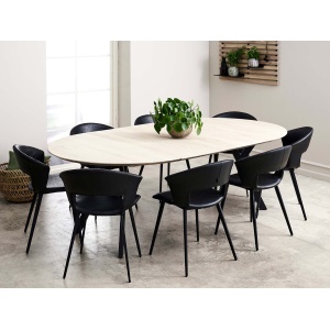 Miami pyöreä 128 ruokailuryhmä 4 Tora tuolilla - Jatkettava