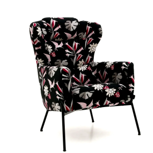 Emil nojatuoli kuviollisella kankaalla