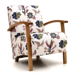 Kelly nojatuoli kuviollisella kankaalla