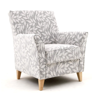 Nora nojatuoli kuviollisella kankaalla