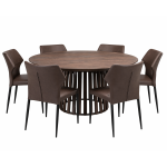 Chicago pyöreä ruokailuryhmä 150 cm - 6 tuolilla