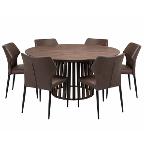 Chicago pyöreä ruokailuryhmä 150 cm - 6 tuolilla