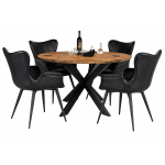 Boston pyöreä ruokailuryhmä 90-128 cm - 4 tuolilla