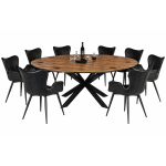 Boston pyöreä ruokailuryhmä 140-180 cm - 8 tuolilla