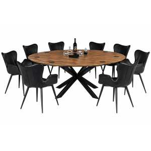 Boston pyöreä ruokailuryhmä 140-180 cm - 8 tuolilla