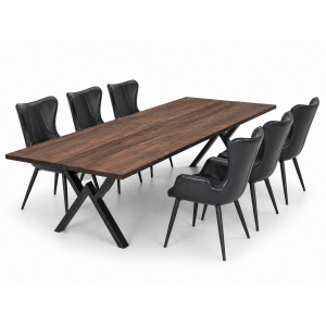 Hugin ruokailuryhmä 6 tuolilla - 160x80/95